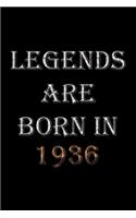 Legends Are Born In 1936 Notebook: Lined Notebook/Journal Gift 120 Pages, 6x9 Soft Cover, Matte Finish