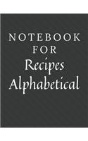 Notebook For Recipes Alphabetical
