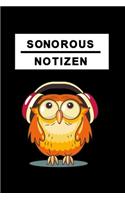 Notizbuch Sonorous Notizen: Notizbuch mit musikalischer Eule