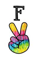 F: Monogrammed Peace Sign Letter F