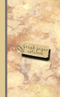 Graph Paper Notebook: Large Sparkle Glitter School Graph Paper Ruled Notebook for Girls and Women - Gold and Peach Marble