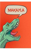 Makayla: Personalized Dino Blood Sugar Diet Diary Journal Log 120 Pages 6x9