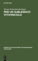 Per un sublessico vitivinicolo: (274 Beihefte Zur Zeitschrift Für Romanische Philologie)