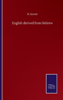 English derived from Hebrew