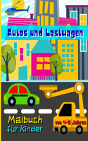 Autos und Lastwagen Malbuch für Kinder von 4-8 Jahren