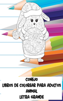 Libros de colorear para adultos - Letra grande - Animal - Conejo