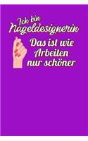 Ich bin Nageldesignerin. Das ist wie Arbeiten nur schöner: Notizbuch A5 120 Blanko Seiten Weiß für Nageldesignerinnen