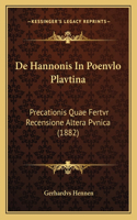 De Hannonis In Poenvlo Plavtina