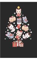 Notebook Journal: Christmas Tree Cats 6x9 Dot Grid 120 Pages
