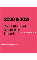 Weekly and Monthly Chart 2020 & 2021: Jan 1, 2020 to Dec 31, 2021: Weekly & Monthly Planner . 24 Month Calendar