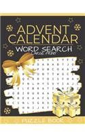 Advent Calendar Word Search: Puzzle Book Large Print - 24 Christmas Puzzles & Xmas Activity Games - Holiday Countdown