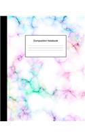 Composition Notebook: College Ruled Blank Lined Composition Book Rainbow Marble Mermaid Colors