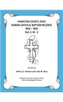 Hamilton County, Ohio Roman Catholic Baptism Records - 1850 - 1859
