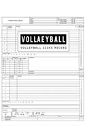 Volleyball Score Record: Volleyball Game Record Book, Volleyball Score Keeper, Spaces on which to record players, Substitutions, Serves, Points, Sanctions, Size 8.5 x 11 Inc