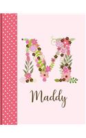 Maddy: Monogrammed Personalized Lined Journal with Inspirational Quotes
