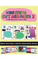 Craft Ideas for 5 year Olds (20 full-color kindergarten cut and paste activity sheets - Monsters 2)