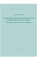 Die Sekundaren Nominalen Wortbildungsmuster Im Altalbanischen Bei Gjon Buzuku