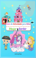 Libro de Actividades para Niños Dibujar y Escribir: Increíble libro de actividades de composición de primaria de 122 páginas, línea media punteada con imagen creativa y espacio de dibujo para niños y 