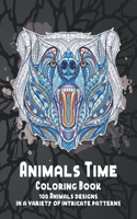 Animals Time - Coloring Book - 100 Animals designs in a variety of intricate patterns