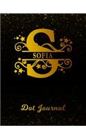 Sofia Dot Journal: Letter S Personalized First Name Personal Dotted Bullet Grid Writing Notebook Black Gold Glittery Space Effect Cover Daily Diaries for Journalists &