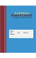 Amiesk Notebook - Ruled Lined Notebook - 140 pages (7.44 x 9.69 inch)