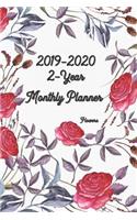2019-2020 2-Year Monthly Planner Flowers 6x9