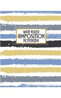 Wide Ruled Composition Notebook: Who says notebooks have to be boring? This fun European beach pattern blank wide ruled book with table of contents is perfect for the home, office o