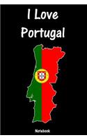 I Love Portugal: Notebook college book diary journal booklet memo composition book 110 sheets - ruled paper 6x9 inch