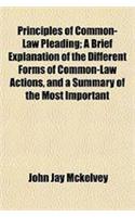 Principles of Common-Law Pleading; A Brief Explanation of the Different Forms of Common-Law Actions, and a Summary of the Most Important