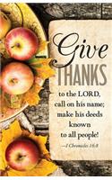Give Thanks Apples Thanksgiving Bulletin (Pkg of 50): (English)