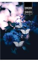 Butterfly Butterflies Insect Week Planner Weekly Organizer Calendar 2020 / 2021 - Blue Flowers