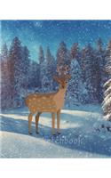 Sketchbook: Notebook Winter/snow/ Deer / fawn/Sketchbook Winter/ Notebook Journal Winter Workbook Diary / Christmas Notebook/ Gift /Composition Blank 8x10 120 p