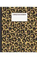 Composition Notebook: College Ruled Lined Notebook For Students 7.5 x 9.25" 110 pages: Leopard Print Pattern