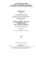 GAO insights into security clearance reform