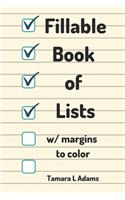 Fill-able Book of Lists