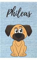 Phileas Malbuch Hunde / Notizbuch / Tagebuch / Journal / DIN A5 / Geschenk: individuelles personalisiertes blanko Jungen & Männer Namen Notizbuch, ... Weihnachts & Geburtstags Geschenk für Männer.