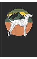 Hunting Dog With Mountains Retro