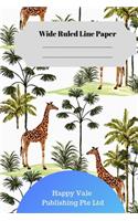 Cute Giraffe Theme Wide Ruled Line Paper