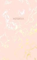 Notebook: Beautiful Pink Marble and Gold - 8 x 10, 100 College Ruled Pages - Gift for Women and Teen Girls