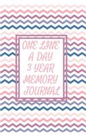 One Line a Day Three Year Memory Journal: Microjournal to Preserve Important Memories Dated entries from January 1 2020 to December 31 2022 Pink purple lavender blue chevron(Memory Keeper Books for Women and Girls)