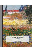 Composition Notebook: Large Journal - Wide Ruled Lined Paper, Writing and Journaling Book - Vincent Van Gogh Flowering Garden