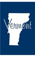 Vermont - Navy Blue Lined Notebook with Margins