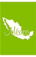 Mexico - Lime Green Blank Notebook: 101 Pages, 6 x 9 Journal, Soft Cover