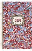 2018 Diary Blue Stone Design: 13 Months & Week to Page Planner 130 Pages 6x 9 with Contacts - Password - Birthday Lists & Notes