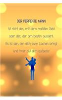 Der Perfekte Mann: kariertes Notizbuch mit 120 Seiten - 6x9 Zoll - Tagebuch, Notizbuch, Schulheft uvm.