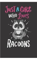 Notebook 6x9 120 Pages: College Ruled Racoon Just A Girl Who Loves Racoons