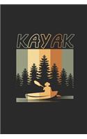 Retro Kayak: Kayaking Notebook, Blank Lined (6 x 9 - 120 pages) Sports Themed Notebook for Daily Journal, Diary, and Gift