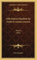 Delle Dottrine Filosofiche Sul Diritto Di Antonio Genovesi: Memoria (1859)
