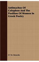 Antimachus of Colophon and the Position of Women in Greek Poetry