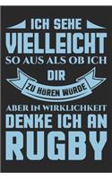 Aber In Wirklichkeit Denke Ich An Rugby: Din A5 Linien Heft (Liniert) Für Rugbyspieler - Notizbuch Tagebuch Planer Eugby - Notiz Buch Geschenk Rugby Spieler Rugby Spiel Rugbymannschaft Note